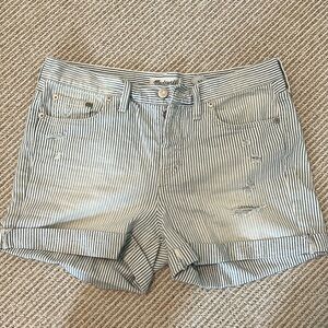 Madewell - striped jean shorts